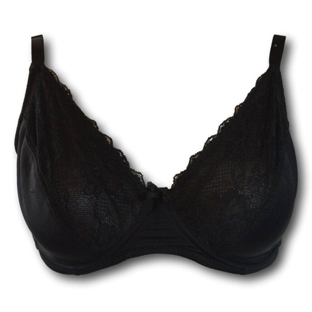 Shelley Black Lace Underwire Bra 38DD Women’s Sheer Lingerie